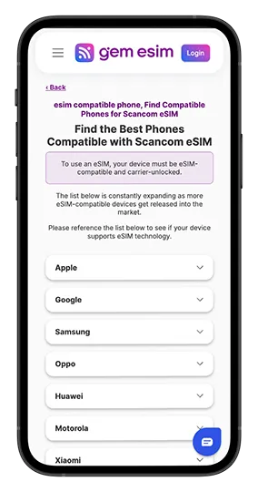 Gem eSIM how it works - destinations